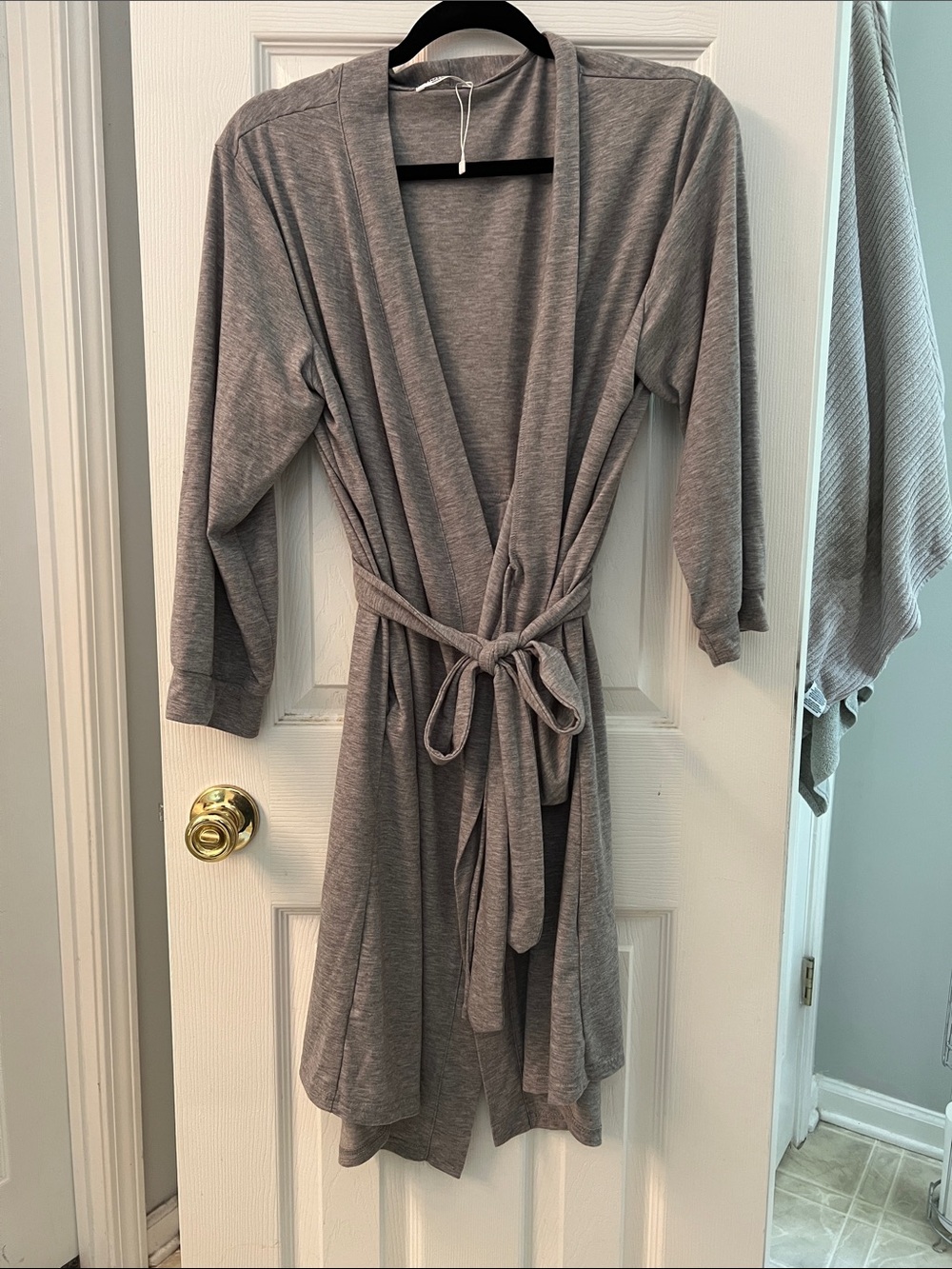 Gray Women's Wrap Robe - Soft Lightweight Sleepwear